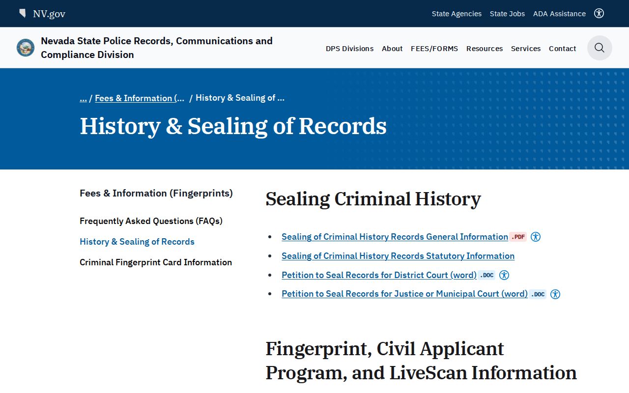 Churchill County criminal record sealing resources from Nevada RCCD