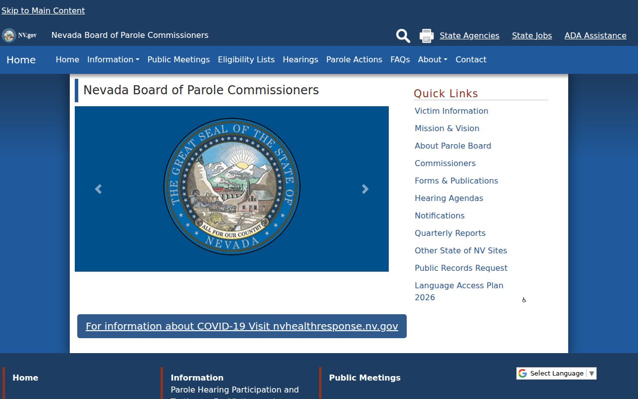 Churchill County criminal history parole decision channel